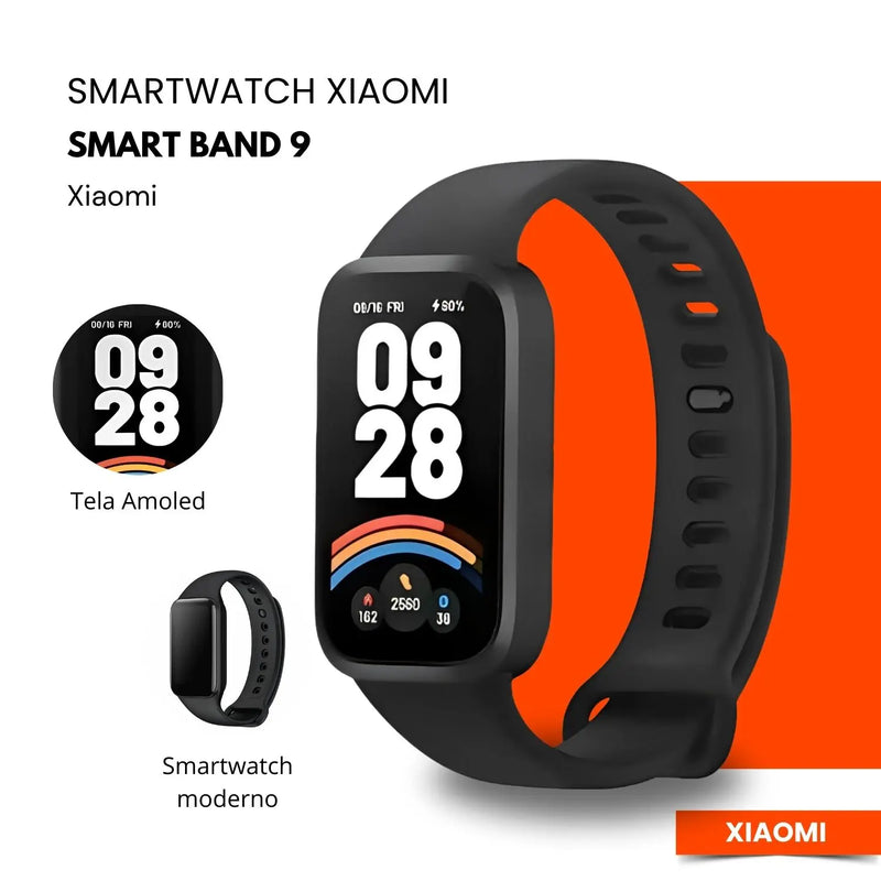 Pulseira Xiaomi Smart Band 9 Active-Fitness com tela AMOLED, monitoramento de saúde e bateria de longa duração