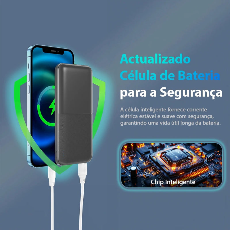 BETTDOW Powerbank com fio para iphone 10000 mAh Tipo C USB Carga rápida Android Phone 3 Saída 2 Entrada